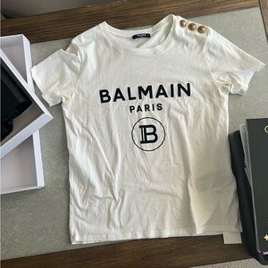 Balmain white T Shirt Small